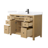 Custom image for Tanned Oak with Matte Black Trim / White Quartz / No Mirror