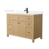 Custom image for Tanned Oak with Matte Black Trim / White Quartz / No Mirror