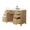 Custom image for Tanned Oak with Matte Black Trim / White Quartz / No Mirror