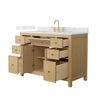 Custom image for Tanned Oak with Brushed Gold Trim / Giotto Quartz / No Mirror