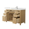 Custom image for Tanned Oak with Brushed Nickel Trim / Giotto Quartz / No Mirror