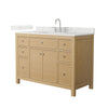 Custom image for Tanned Oak with Brushed Nickel Trim / Giotto Quartz / No Mirror