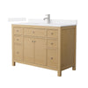 Custom image for Tanned Oak with Brushed Nickel Trim / White Cultured Marble / No Mirror