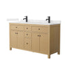 Custom image for Tanned Oak with Matte Black Trim / Carrara Cultured Marble / No Mirror