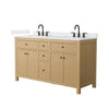 Custom image for Tanned Oak with Matte Black Trim / Carrara Cultured Marble / No Mirror