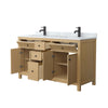 Custom image for Tanned Oak with Matte Black Trim / White Carrara Marble / No Mirror