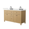 Custom image for Tanned Oak with Matte Black Trim / Giotto Quartz / No Mirror