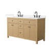 Custom image for Tanned Oak with Matte Black Trim / White Quartz / No Mirror