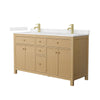 Custom image for Tanned Oak with Brushed Gold Trim / Carrara Cultured Marble / No Mirror