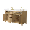 Custom image for Tanned Oak with Brushed Gold Trim / White Cultured Marble / No Mirror