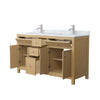 Custom image for Tanned Oak with Brushed Nickel Trim / White Carrara Marble / No Mirror