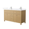 Custom image for Tanned Oak with Brushed Nickel Trim / White Quartz / No Mirror