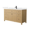Custom image for Tanned Oak with Matte Black Trim / Carrara Cultured Marble / No Mirror