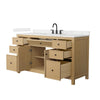 Custom image for Tanned Oak with Matte Black Trim / Carrara Cultured Marble / No Mirror