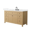Custom image for Tanned Oak with Matte Black Trim / Carrara Cultured Marble / No Mirror