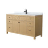 Custom image for Tanned Oak with Matte Black Trim / White Carrara Marble / No Mirror