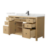 Custom image for Tanned Oak with Matte Black Trim / Giotto Quartz / No Mirror