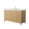 Custom image for Tanned Oak with Brushed Gold Trim / Giotto Quartz / No Mirror