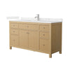 Custom image for Tanned Oak with Brushed Nickel Trim / Carrara Cultured Marble / No Mirror