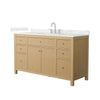 Custom image for Tanned Oak with Brushed Nickel Trim / Carrara Cultured Marble / No Mirror