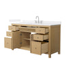 Custom image for Tanned Oak with Brushed Nickel Trim / White Cultured Marble / No Mirror