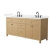 Custom image for Tanned Oak with Matte Black Trim / Carrara Cultured Marble / No Mirror