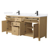 Custom image for Tanned Oak with Matte Black Trim / White Quartz / No Mirror
