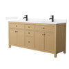 Custom image for Tanned Oak with Matte Black Trim / White Quartz / No Mirror