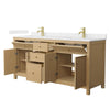 Custom image for Tanned Oak with Brushed Gold Trim / Carrara Cultured Marble / No Mirror