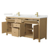 Custom image for Tanned Oak with Brushed Gold Trim / Giotto Quartz / No Mirror