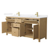 Custom image for Tanned Oak with Brushed Gold Trim / White Cultured Marble / No Mirror