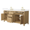Custom image for Tanned Oak with Brushed Gold Trim / White Cultured Marble / No Mirror