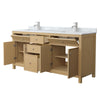 Custom image for Tanned Oak with Brushed Nickel Trim / White Carrara Marble / No Mirror