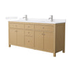 Custom image for Tanned Oak with Brushed Nickel Trim / White Cultured Marble / No Mirror