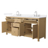 Custom image for Tanned Oak with Brushed Nickel Trim / White Cultured Marble / No Mirror