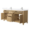 Custom image for Tanned Oak with Brushed Nickel Trim / White Quartz / No Mirror