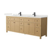 Custom image for Tanned Oak with Matte Black Trim / Giotto Quartz / No Mirror