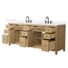 Custom image for Tanned Oak with Matte Black Trim / White Quartz / No Mirror