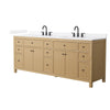 Custom image for Tanned Oak with Matte Black Trim / White Quartz / No Mirror