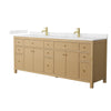 Custom image for Tanned Oak with Brushed Gold Trim / Carrara Cultured Marble / No Mirror