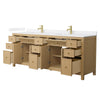 Custom image for Tanned Oak with Brushed Gold Trim / White Cultured Marble / No Mirror
