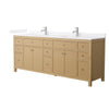 Custom image for Tanned Oak with Brushed Nickel Trim / White Quartz / No Mirror