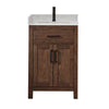 Custom image for Dark Walnut with Matte Black Trim / Carrara Cultured Marble / No Mirror