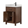 Custom image for Dark Walnut with Matte Black Trim / Carrara Cultured Marble / No Mirror