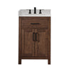 Custom image for Dark Walnut with Matte Black Trim / Carrara Cultured Marble / No Mirror