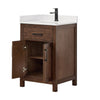Custom image for Dark Walnut with Matte Black Trim / White Cultured Marble / No Mirror