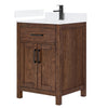 Custom image for Dark Walnut with Matte Black Trim / White Cultured Marble / No Mirror
