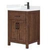 Custom image for Dark Walnut with Matte Black Trim / White Quartz / No Mirror