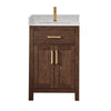 Custom image for Dark Walnut with Brushed Gold Trim / Carrara Cultured Marble / No Mirror