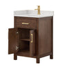 Custom image for Dark Walnut with Brushed Gold Trim / Giotto Quartz / No Mirror